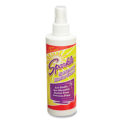 Sparkle Flat Screen and Monitor Cleaner, Pleasant Scent, 8 oz Bottle, 2/Pack, 6/Carton (FUN50128CT)
