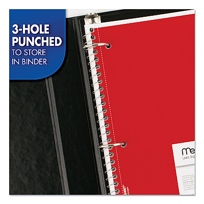 Mead Spiral Notebook, 1-Subject, Medium/College Rule, Assorted Cover Colors, (70) 10.5 x 8 Sheets, 6/Pack (MEA73065)