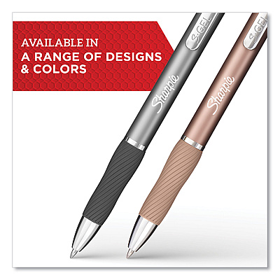 Sharpie Premium Metal Barrel Gel Pen, Retractable, Medium 0.7 mm, Black Ink, Gun Metal Gray Barrel, Dozen (SAN2147528)