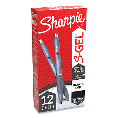 Sharpie Fashion Barrel Gel Pen, Retractable, Medium 0.7 mm, Black Ink, Frost Blue Barrel, Dozen (SAN2126232)