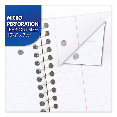 Mead Spiral Notebook, 1-Subject, Medium/College Rule, Assorted Cover Colors, (70) 10.5 x 8 Sheets, 6/Pack (MEA73065)