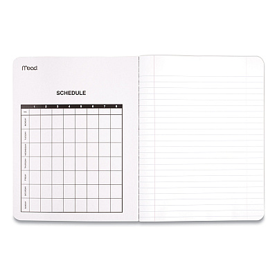 Mead Square Deal Composition Book, 3-Subject, Wide/Legal Rule, Black Cover, (100) 9.75 x 7.5 Sheets, 12/Pack (MEA72936)