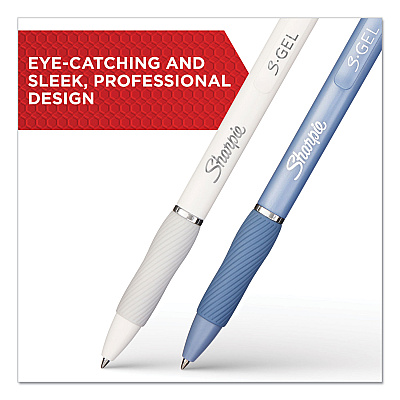 Sharpie Fashion Barrel Gel Pen, Retractable, Medium 0.7 mm, Black Ink, Frost Blue Barrel, Dozen (SAN2126232)