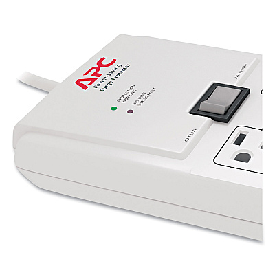 APC Home/Office SurgeArrest Protector, 8 AC Outlets, 6 ft Cord, 2,030 J, White (APWP8GT)
