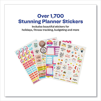 Avery Planner Sticker Variety Pack, Budget, Fitness, Motivational, Seasonal, Work, Assorted Colors, 1,744/Pack (AVE6785)