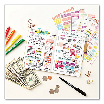 Avery Budgeting Planner Stickers, Budget Theme, Assorted Colors, 1,224/Pack (AVE6788)