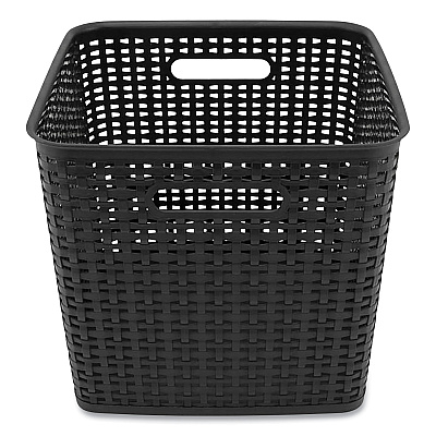 Advantus Plastic Weave Bin, Extra Large, 12.6" x 11.1" x 16.6", Black (AVT37519)