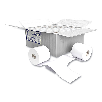 Alliance Rubber Rubber Rubber Armor Antimicrobial Receipt Roll Paper, 3" x 130 ft, White, 50/Carton (AIP3031)