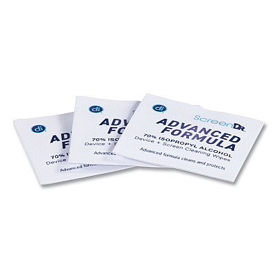 Digital Innovations ScreenDr Device and Screen Cleaning Wipes, Includes 30 Individually Wrapped Wipes and 8" Microfiber Cloth, 6 x 5, White (DGV32346)