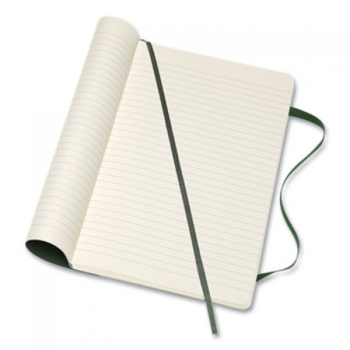 Moleskine Classic Softcover Notebook, 1 Subject, Wide/Legal Rule, Myrtle Green Cover, 8.25 x 5, 96 Sheets (600011)