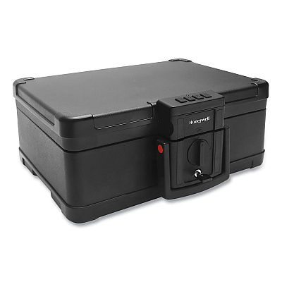 Honeywell Fire and Waterproof Safe with Touchpad Lock, 15.9 x 13.1 x 6.7, 0.24 cu ft, Black (HWL1553)
