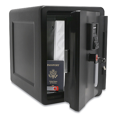Honeywell Fire and Waterproof Safe with Digital Lock, 11.8 x 16.7 x 15.6, 0.7 cu ft, Black (HWL2901)