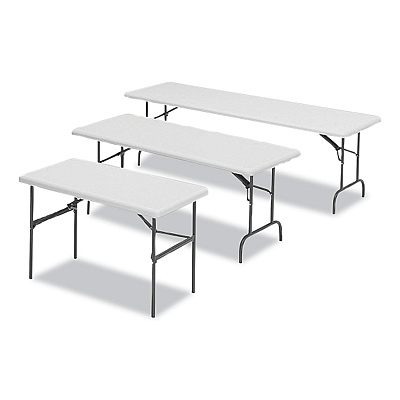 Iceberg IndestrucTables Too 600 Series Folding Table, Rectangular, 72" x 30" x 29", Platinum (ICE65323)