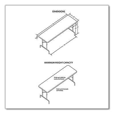 Iceberg IndestrucTables Too 600 Series Folding Table, Rectangular, 96" x 30" x 29", Platinum (ICE65333)