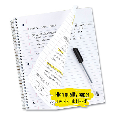 Five Star Wirebound Notebook with Two Pockets, 1-Subject, Wide/Legal Rule, Randomly Assorted Cover Color, (100) 10.5 x 8 Sheets (MEA523807635)