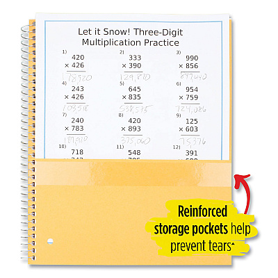 Five Star Wirebound Notebook with Two Pockets, 1-Subject, Wide/Legal Rule, Randomly Assorted Cover Color, (100) 10.5 x 8 Sheets (MEA523807635)