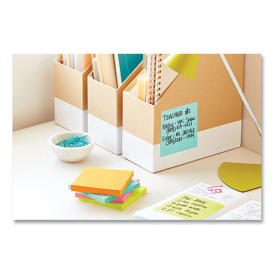 Post-it Notes Super Sticky Pads in Supernova Neon Colors, (6) Unruled 2" x 2", (5) Unruled 3" x 3", (4) Note Ruled 4" x 4", 45 Sheets/Pad, 15 Pads/Set (MMM442315SSMIA)