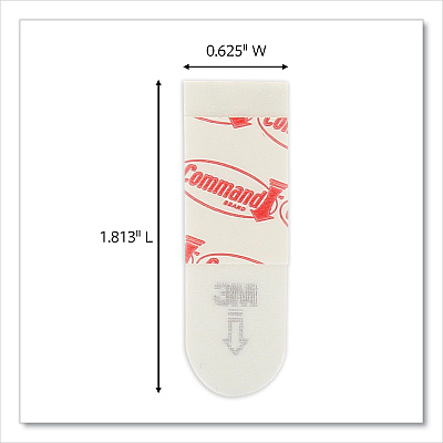 Command Poster Strips, Removable, Holds Up to 1 lb per Pair, Small, 0.63 x 1.75, White, 104/Pack (MMM17024104)