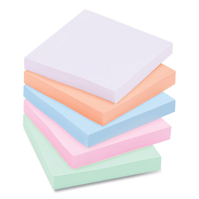 Post-it Notes Super Sticky Recycled Notes in Wanderlust Pastels Collection Colors, 3" x 3", 65 Sheets/Pad, 6 Pads/Pack (MMM70005132637)