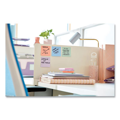 Post-it Notes Super Sticky Recycled Notes in Wanderlust Pastels Collection Colors, 3" x 3", 65 Sheets/Pad, 6 Pads/Pack (MMM70005132637)