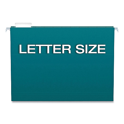 Pendaflex Recycled Hanging File Folders, Letter Size, 1/5-Cut Tabs, Assorted Colors, 25/Box (PFX81667)