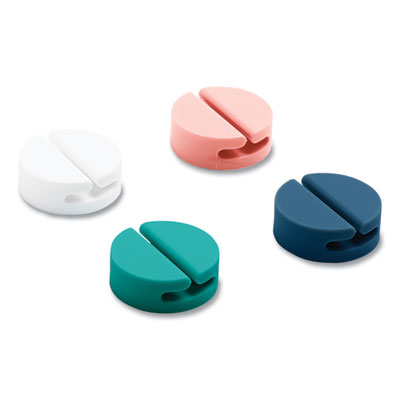Poppin Plastic Cable Clips, 1.25" to 0.5", Assorted Colors, 4/Pack (PPJ108271)