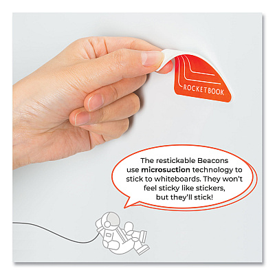 Rocketbook Beacons Smart Stickers for Whiteboards, Triangles, Orange, 2.5"h, 4/Pack (RKBA4RCFR)