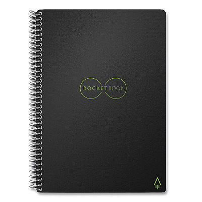 Rocketbook Core Smart Notebook, Dotted Rule, Black Cover, (18) 8.8 x 6 Sheets (RKBERCAFR)