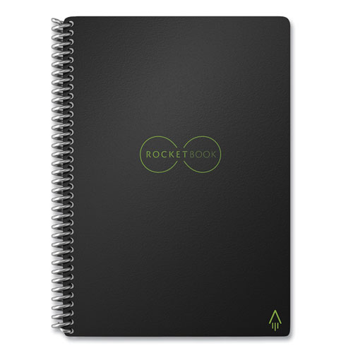 Rocketbook Core Smart Notebook, Dotted Rule, Black Cover, (18) 8.8 x 6 Sheets (ERCAFR)