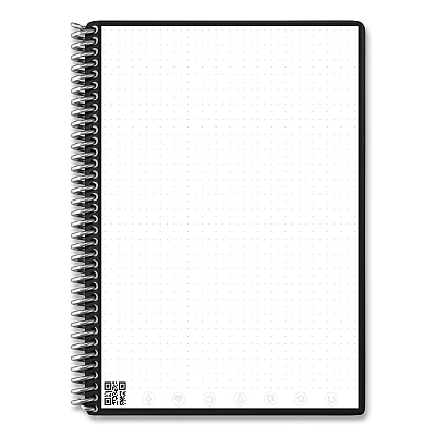 Rocketbook Core Smart Notebook, Dotted Rule, Black Cover, (18) 8.8 x 6 Sheets (RKBERCAFR)