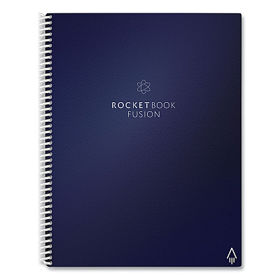 Rocketbook Fusion Smart Notebook, Seven Assorted Page Formats, Blue Cover, (21) 11 x 8.5 Sheets (RKBFLRCCDFFR)