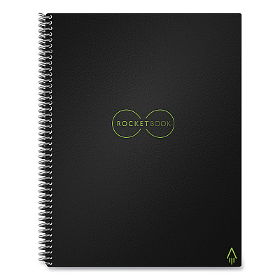 Rocketbook Core Smart Notebook, Dotted Rule, Black Cover, (16) 11 x 8.5 Sheets (RKBLRCAFR)