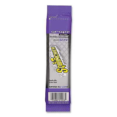 Sqwincher Thirst Quencher QwikServ Electrolyte Replacement Drink Mix, Grape, 1.26 oz Packet, 8/Pack (SQW060904GR)