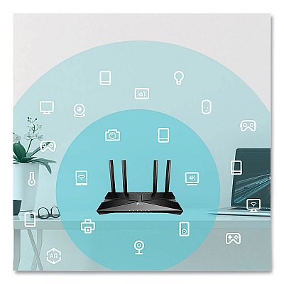 TP-Link ARCHER AX3000 Dual Band Gigabit Wi-Fi 6 Router, 5 Ports, Dual-Band 2.4 GHz/5 GHz