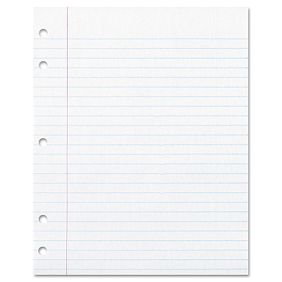 Pacon Ecology Filler Paper, 3-Hole, 8 x 10.5, Wide/Legal Rule, 150/Pack (PAC3203)