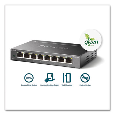 TP-Link Easy Smart Gigabit Ethernet Desktop/Wall-Mountable Switch, 16 Gbps Bandwidth, 8 Ports (TLSG108E)