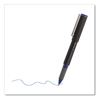 TRU RED Roller Ball Pen, Stick, Fine 0.5 mm, Blue Ink, Black/Blue/Clear Barrel, 3/Pack (TUD57320)