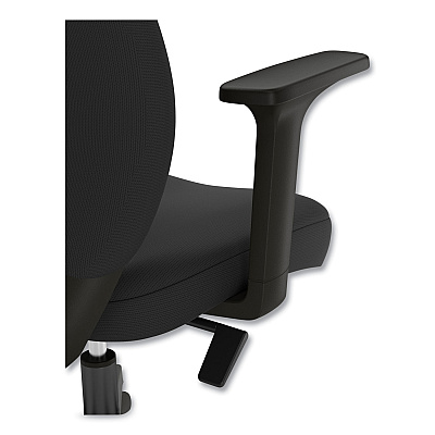 Union & Scale Essentials Fabric Task Chair with Arms, Supports Up to 275 lb, Black Seat/Back, Black Base (UOS59380)
