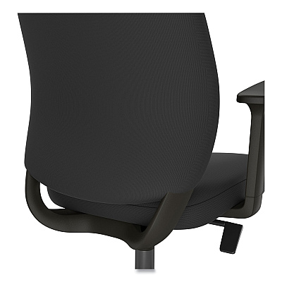 Union & Scale Essentials Fabric Task Chair with Arms, Supports Up to 275 lb, Black Seat/Back, Black Base (UOS59380)