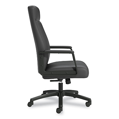 Union & Scale Prestige Bonded Leather Manager Chair, Supports Up to 275 lb, Black Seat/Back, Black Base (UOS59408)