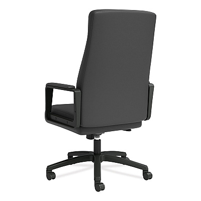 Union & Scale Prestige Bonded Leather Manager Chair, Supports Up to 275 lb, Black Seat/Back, Black Base (UOS59408)