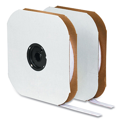 Velcro Sticky-Back Fasteners, Loop Side, 0.63" x 75 ft, White (VEK190821)