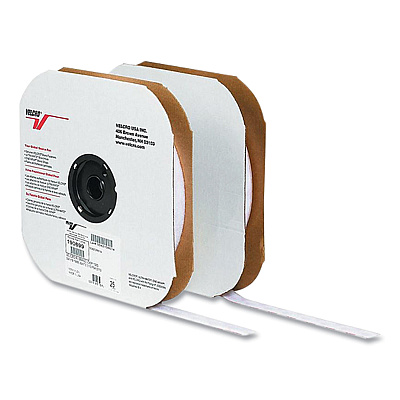 Velcro Sticky-Back Fasteners, Loop Side, 1" x 75 ft, White (VEK190959)
