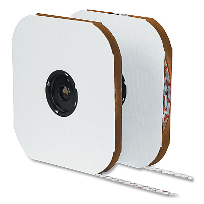 Velcro Sticky-Back Fasteners, Loop Side, 0.5" dia, White, 1,440/Carton (VEK192245)