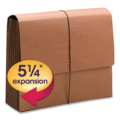 Smead TUFF Expanding Wallets, 5.25" Expansion, 1 Section, Elastic Cord Closure, Letter Size, Redrope (SMD71164)
