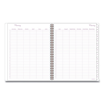 Cambridge Mina Weekly/Monthly Planner, Floral Artwork, 11 x 8.5, White/Violet/Peach Cover, 12-Month (Jan to Dec): 2026 (1134905)