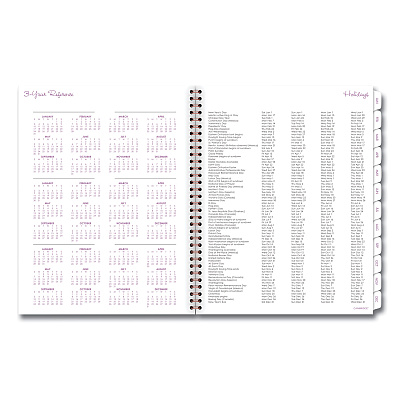 Cambridge Mina Weekly/Monthly Planner, Floral Artwork, 11 x 8.5, White/Violet/Peach Cover, 12-Month (Jan to Dec): 2026 (1134905)