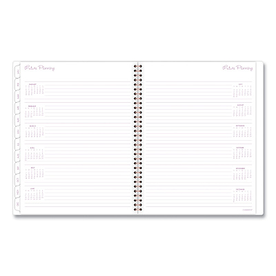 Cambridge Mina Weekly/Monthly Planner, Floral Artwork, 11 x 8.5, White/Violet/Peach Cover, 12-Month (Jan to Dec): 2026 (1134905)