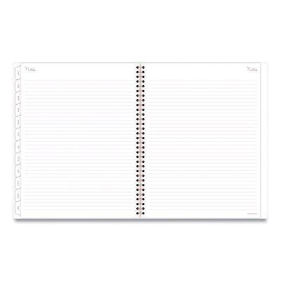 Cambridge Mina Weekly/Monthly Planner, Floral Artwork, 11 x 8.5, White/Violet/Peach Cover, 12-Month (Jan to Dec): 2026 (1134905)