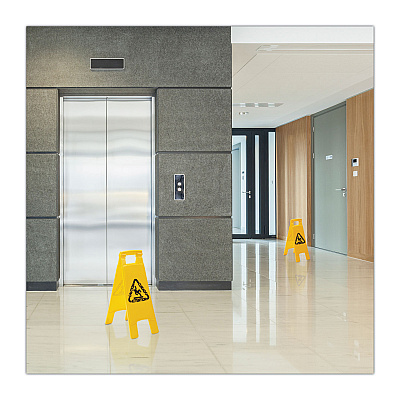 Boardwalk Site Safety Wet Floor Sign, 2-Sided, 10 x 2 x 26, Yellow (BWK26FLOORSIGN)